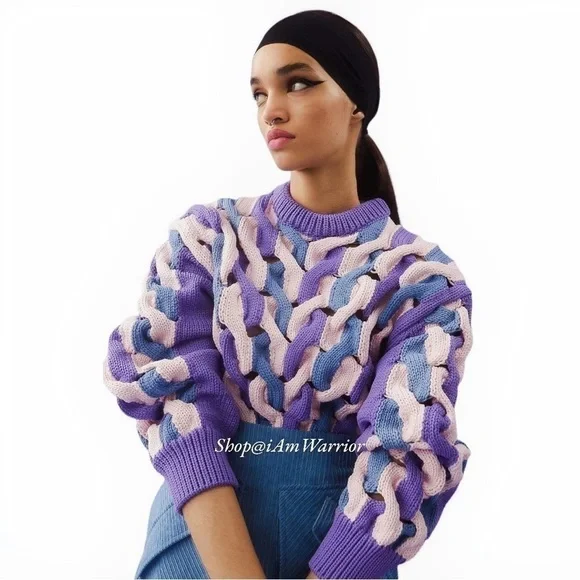 AKNVAS lattice open weave chunky knit sweater *shop@iamwarrior